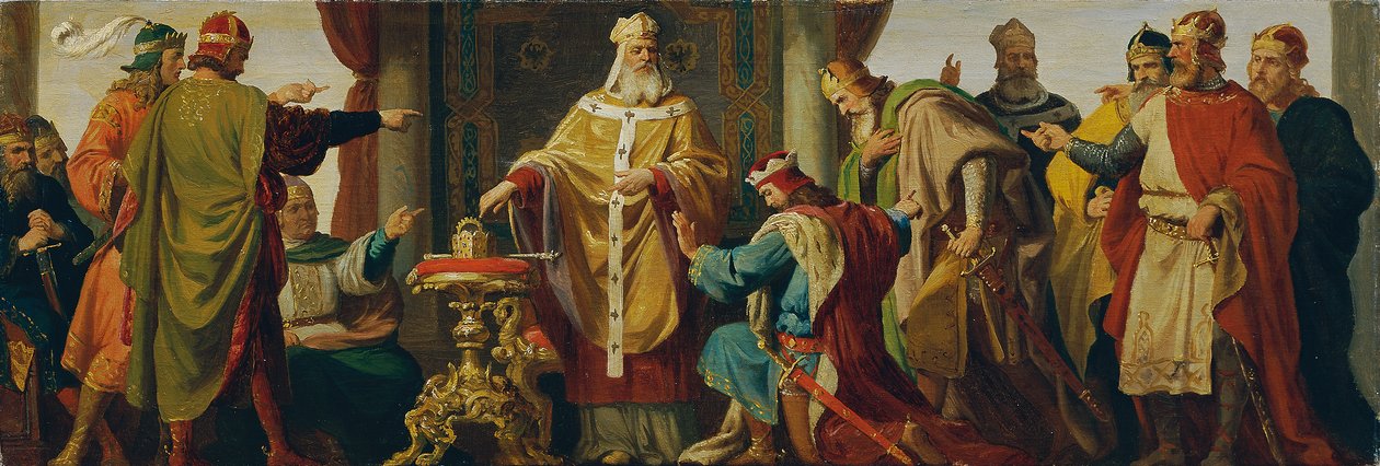 Aziz Leopold imparatorluk tacını reddediyor by Karl von Blaas