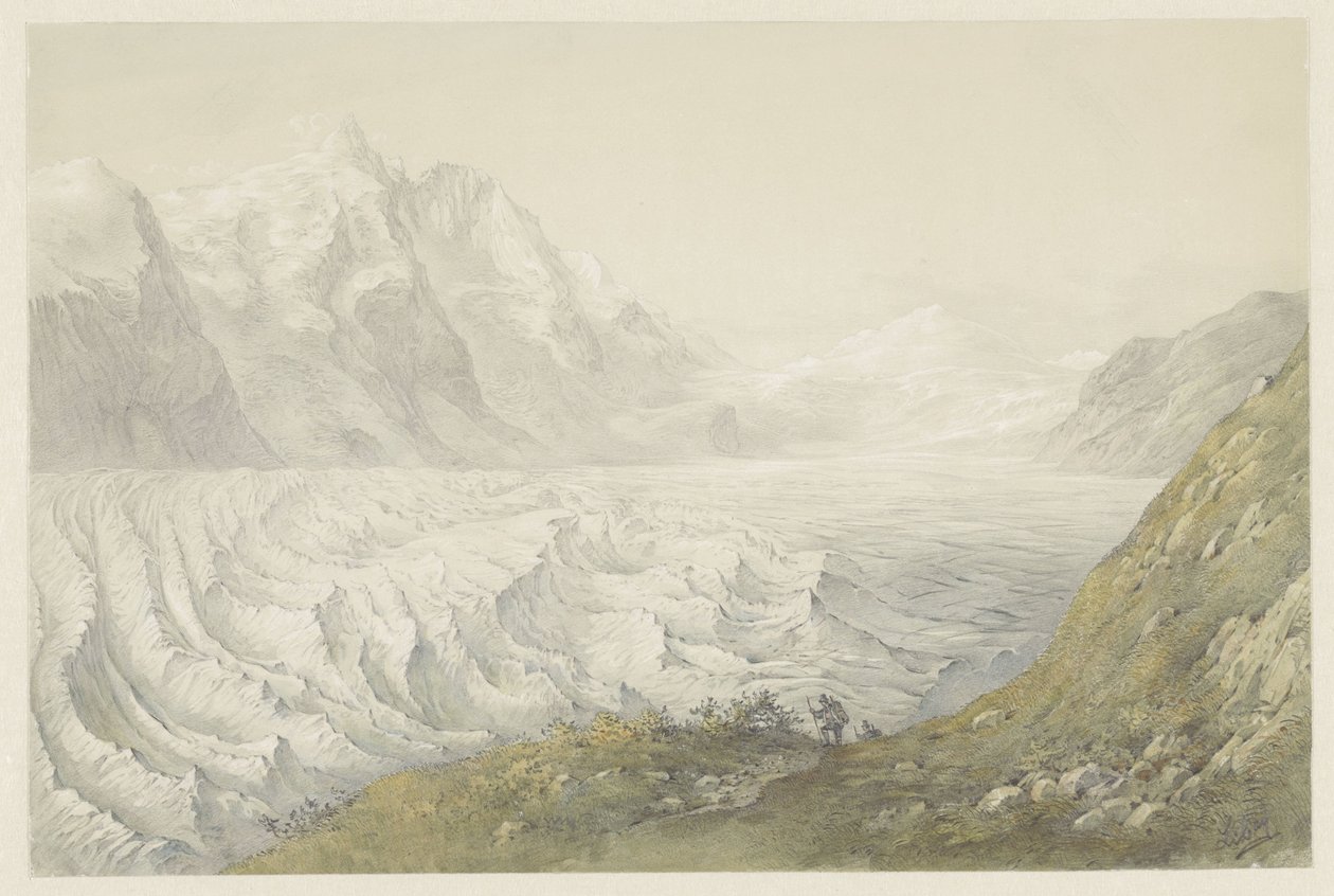 Pasterze gletsjer yakın Heiligenblut Kutsal Kan yakınlarındaki pastirs by Karoly Lajos Libay