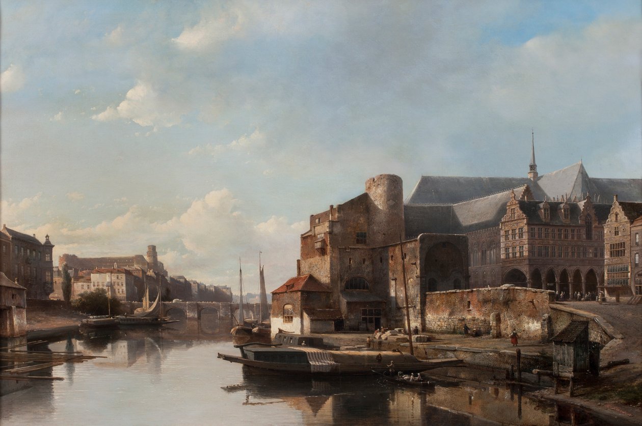Nehir Boyunca Bir Hollanda Kasabasının Capriccio Görünümü by Kaspar Karsen