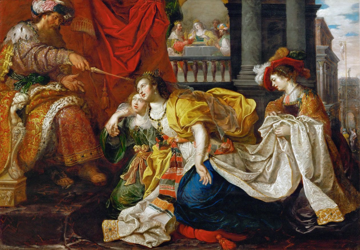 Barok: Esther devant Assuerus - Ahasuerus par Van den Hoecke