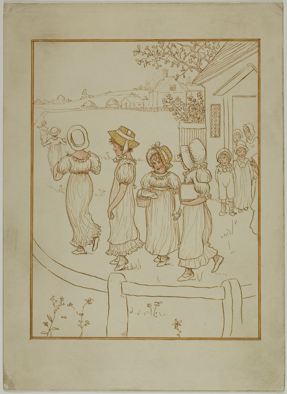 Bir Lane Aşağı Gidiyor Kızlar by Kate Greenaway