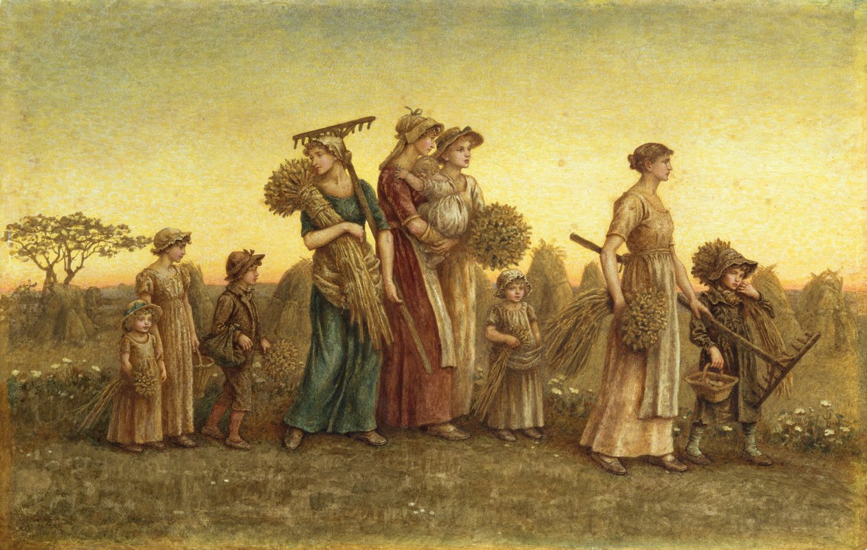 Gleaners Eve Gidiyor (gemide suluboya) by Kate Greenaway