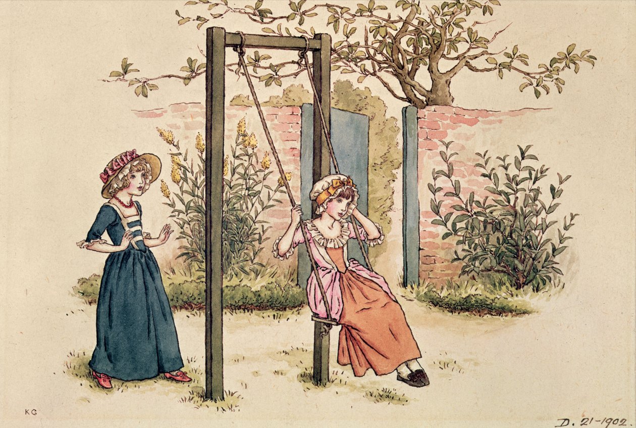 Sevgililer Günü, 1914 için çizim (kağıt üzerinde wc) by Kate Greenaway
