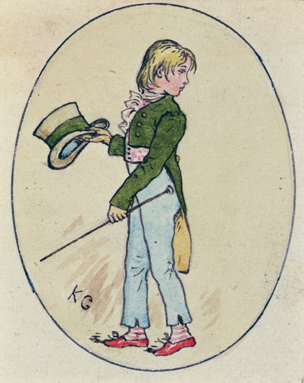 Sevgililer Günü, 1914 için çizim (kağıt üzerinde wc) by Kate Greenaway