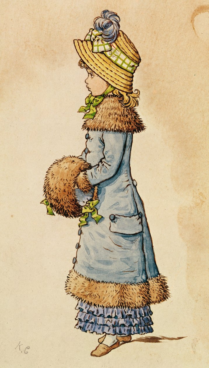 Sunday Best - mavili genç kız by Kate Greenaway