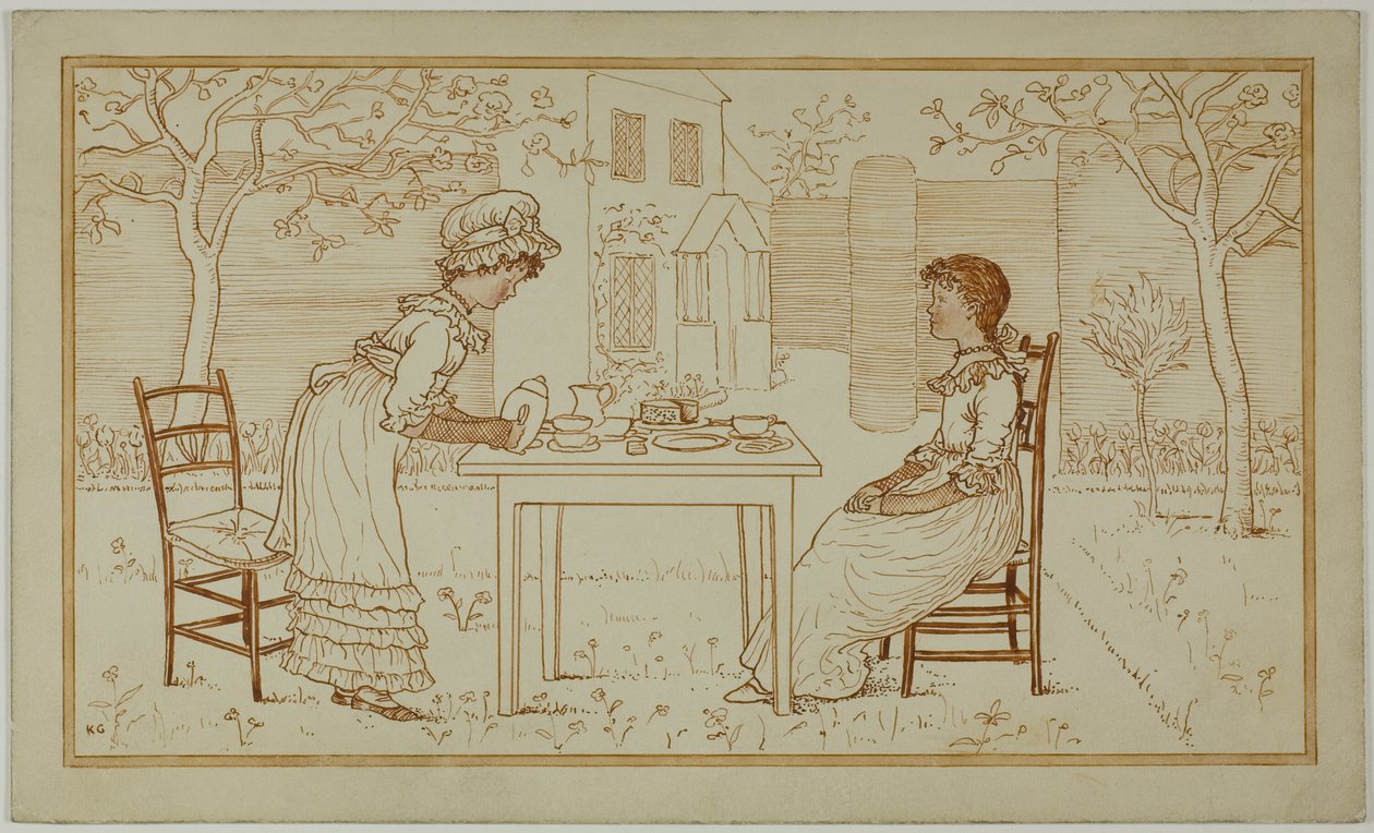 Dışarıda İki Kişilik Çay Partisi by Kate Greenaway