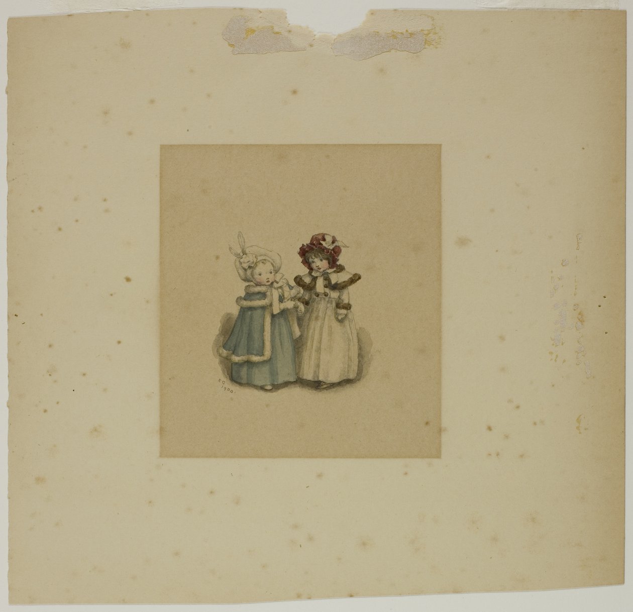 Kürklü Mantolu İki Küçük Kız by Kate Greenaway