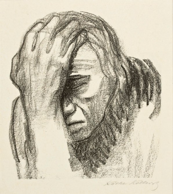 kadın düşünme by Käthe Kollwitz