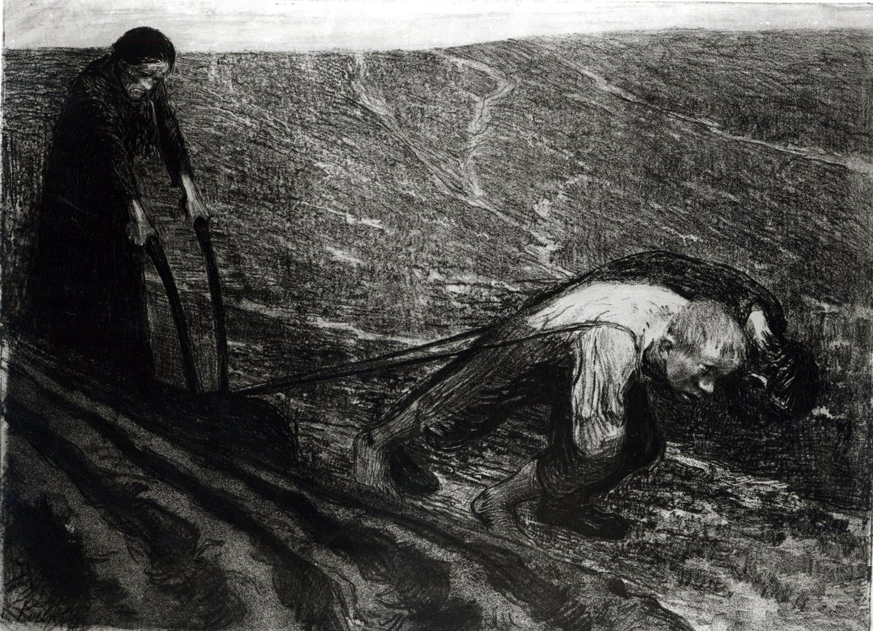 Pulluk çekici ve Kadın, 1902 by Käthe Kollwitz