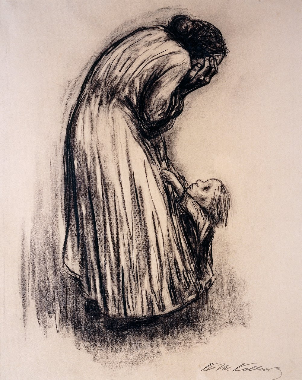 Çocuklu Çaresiz Kadın, by Käthe Kollwitz