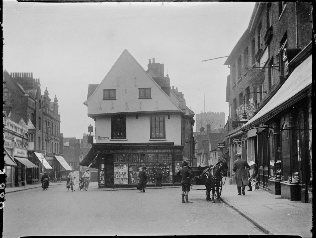 Pazar Yeri, St. Albans, St. Albans, Hertfordshire, 26/04/1928 (s/b fotoğraf) by Katherine Jean Macfee