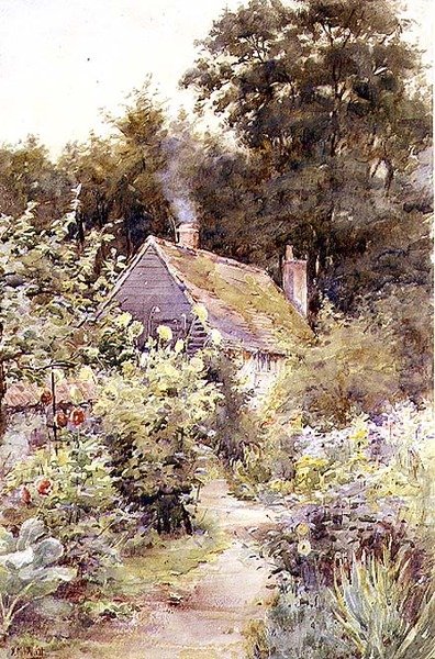Bahçe Yolu (kağıt üzerine sulu boya) by Katherine Montagu Wyatt