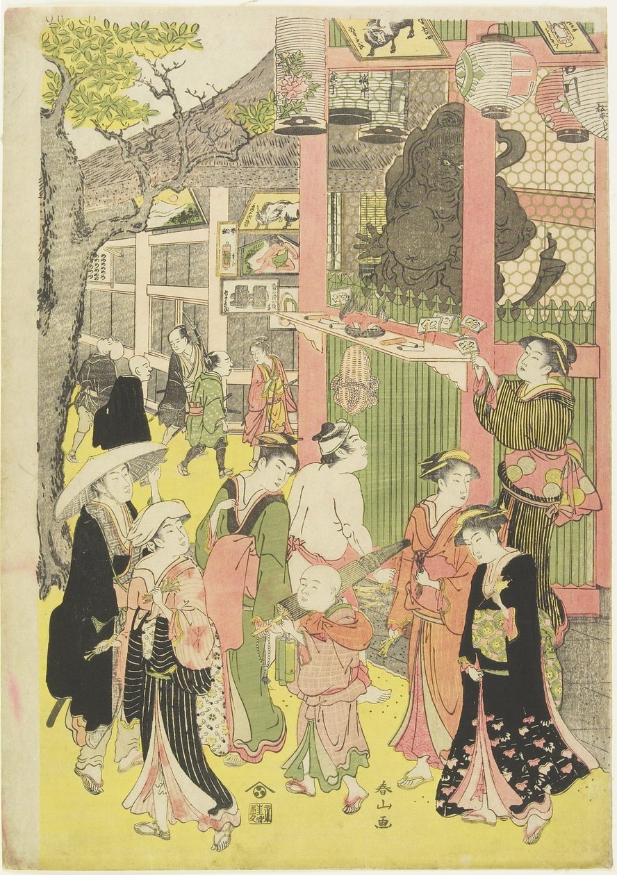 (Asakusa Tapınağı Geçidindeki Kalabalık), 1782-1798 by Katsukawa Shunzan
