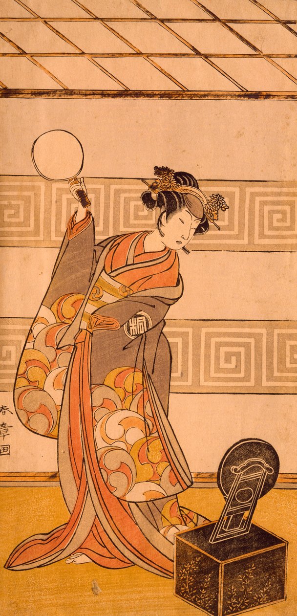 Aktör Arashi Sangoro II, kadın rolünde, Katsukawa Shunsho (1726-1792), gravür, Japonya, Japon Medeniyeti by Katsukawa Shuncho