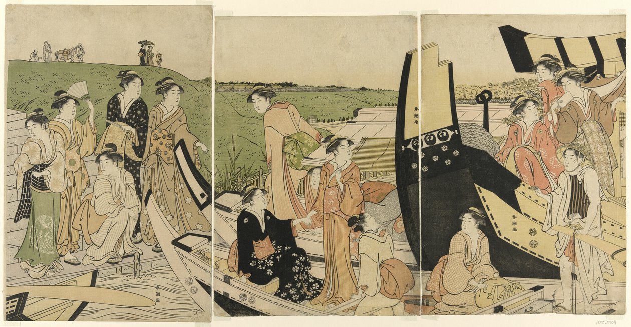 Bir İskelede Zevk Tekneleri by Katsukawa Shuncho