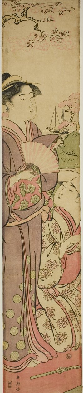 Kiraz Çiçeklerini Görüntülemek by Katsukawa Shuncho