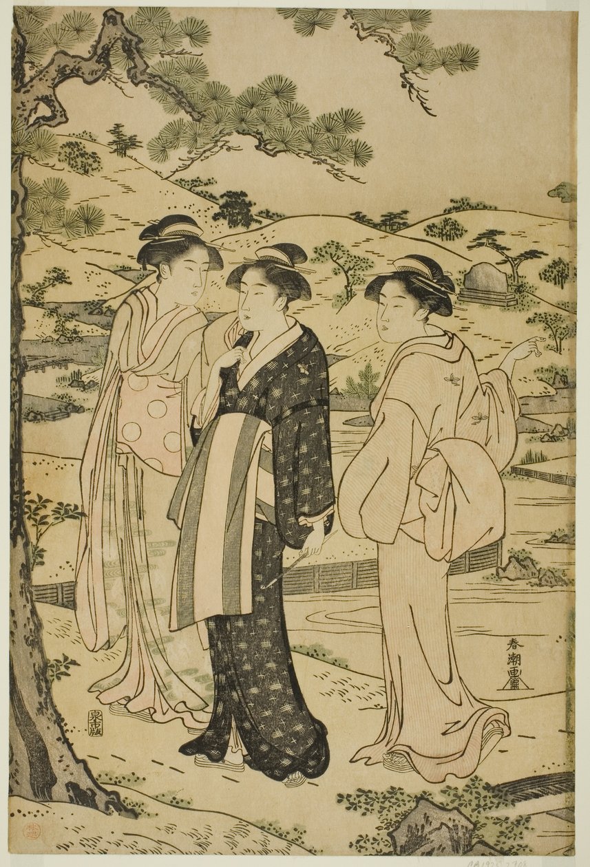 Bir Inari Tapınağını Ziyaret Eden Kadınlar by Katsukawa Shuncho