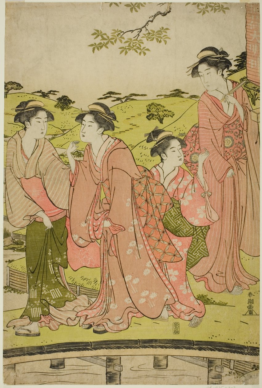 Bir Inari Tapınağını Ziyaret Eden Kadınlar by Katsukawa Shuncho