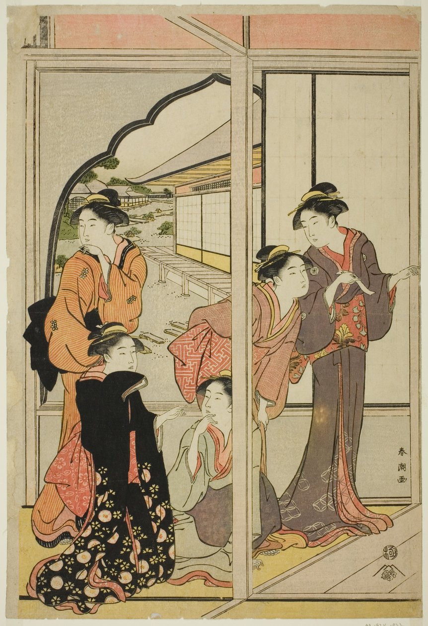 Köşkteki Kadınlar by Katsukawa Shuncho