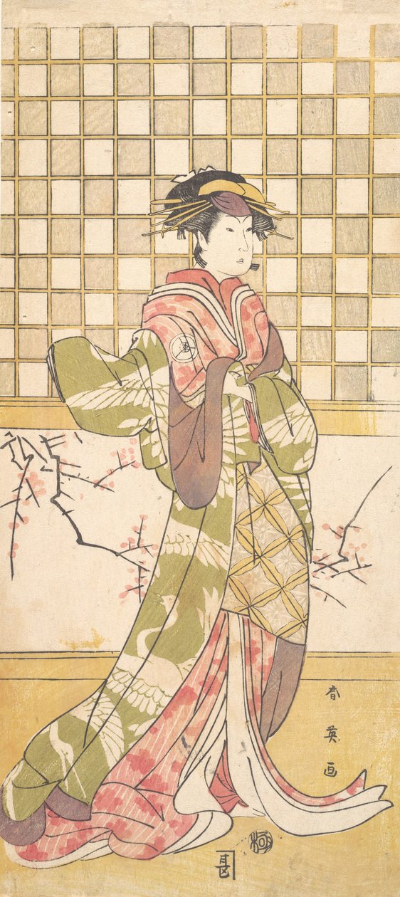 Bir Kadın Olarak Iwai Klanından Bir Aktör, ca. 1795. by Katsukawa Shun