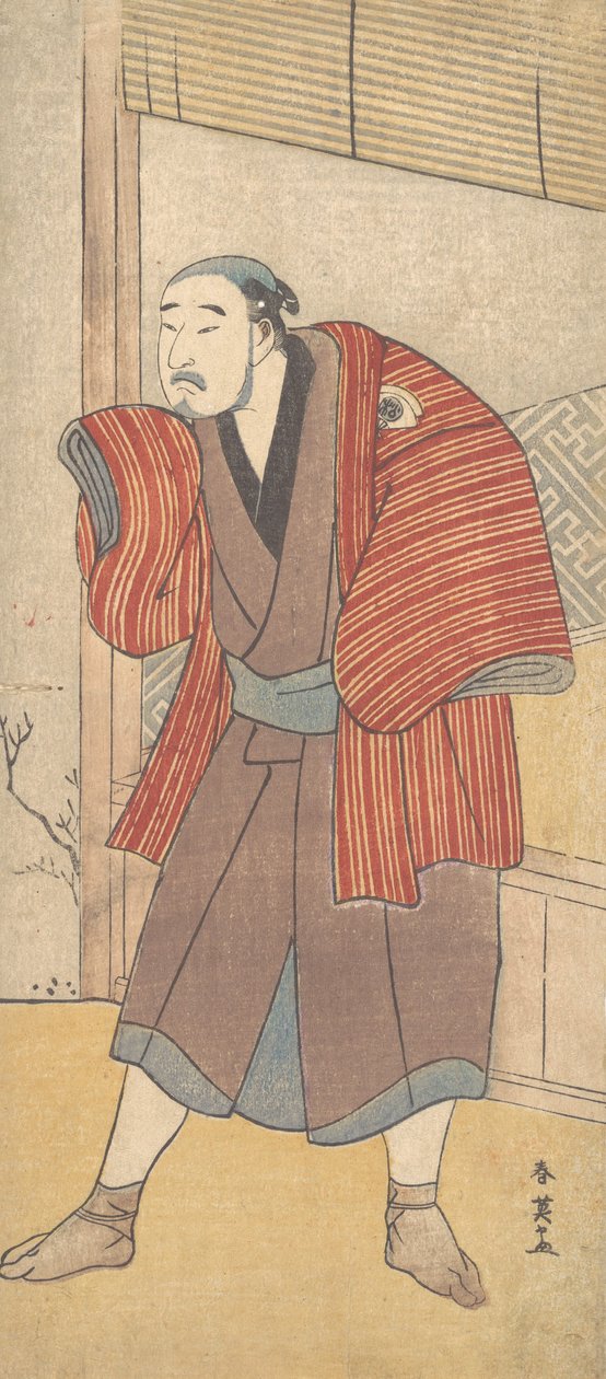 Onoe Matsusuke Bir Evin Yanında Duran Bir Hizmetçi Olarak, ca. 1793. by Katsukawa Shun