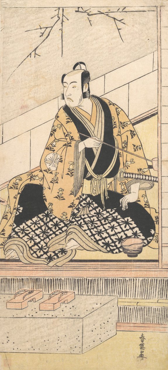 Aktör Matsumoto Koshiro IV, Dış Odada Oturuyor, 1789. by Katsukawa Shun