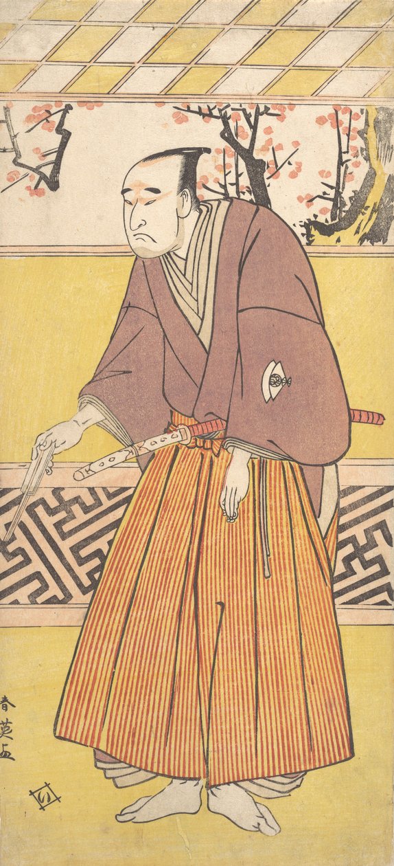 Aktör Onoye Matsusuke I, Sağ Elinde Kapalı Bir Yelpaze Tutan Bir Adam Olarak, ca. 1780. by Katsukawa Shun