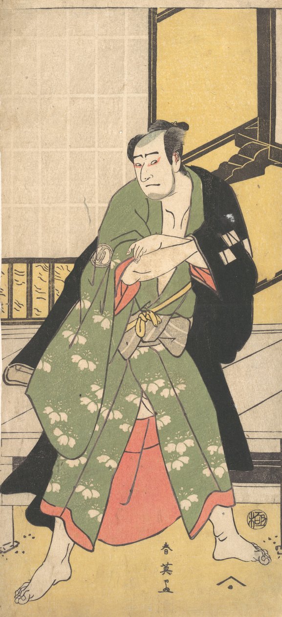 Ayakları Genişçe Yayılmış Ayakta Duran Bir Adam Olarak Üçüncü Sawamura Sojuro, ca. 1795 by Katsukawa Shun