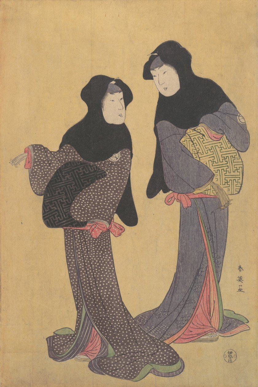 Sohbet Eden İki Kadın, 18. Yüzyılın Sonları. by Katsukawa Shun