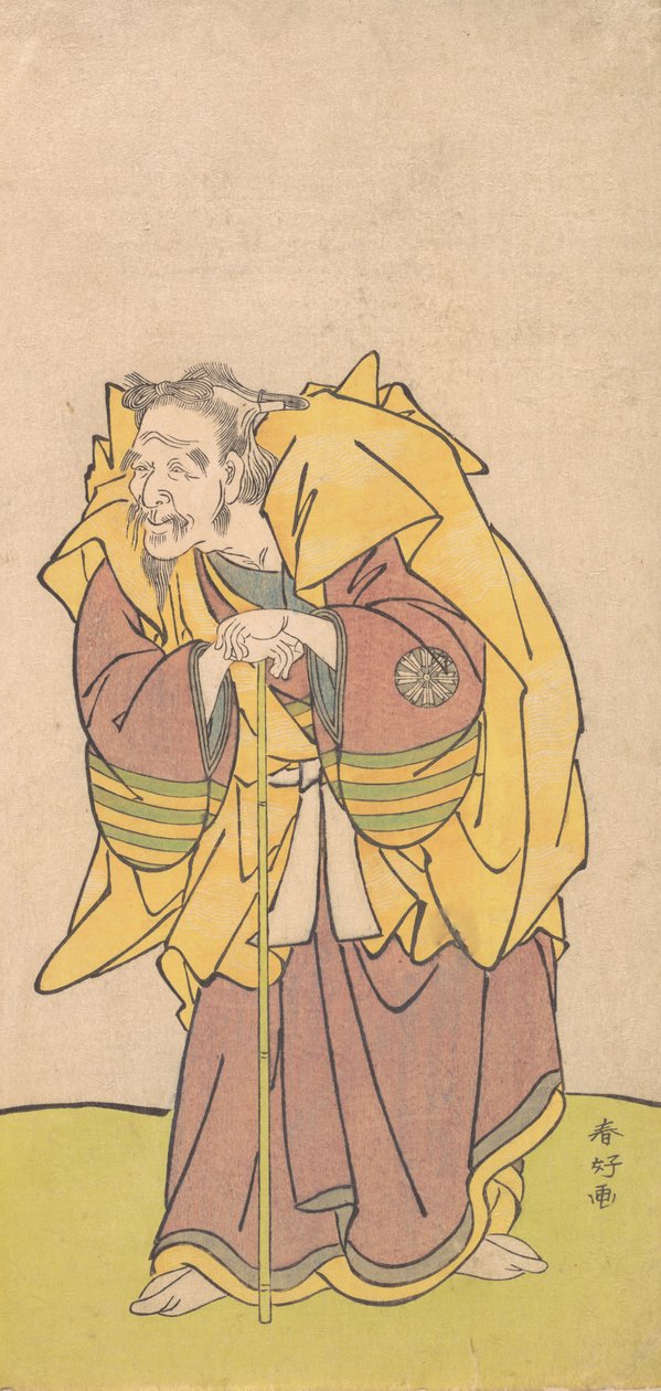 Yetersiz Sakallı Yaşlı Bir Adam olarak Nakamura Tomijuro, yak. 1780. by Katsukawa Shunko