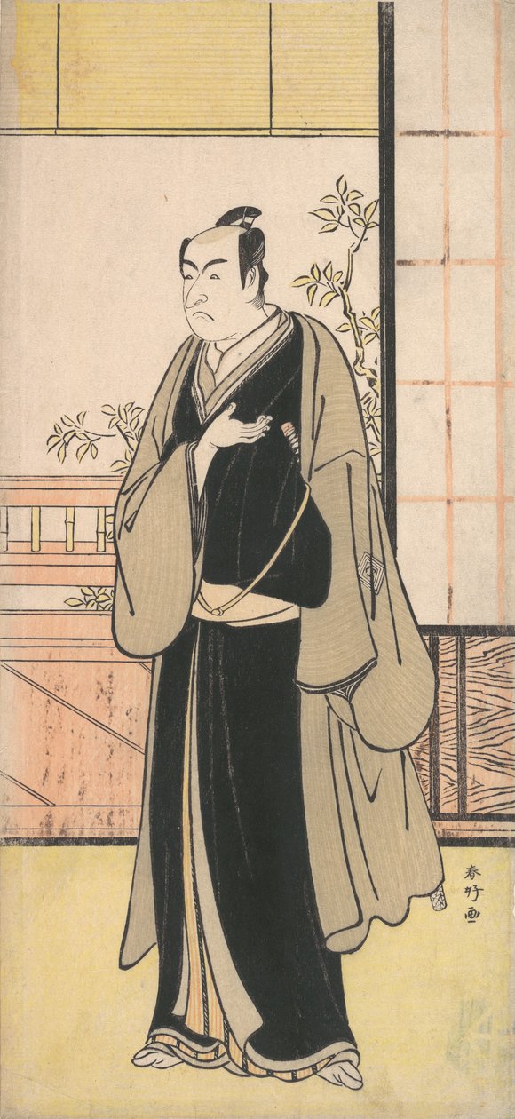 Tee c ve r Ichikawa Monnosuke Good s Bir izin alanı, değil mi? 1777. by Katsukawa Shunko