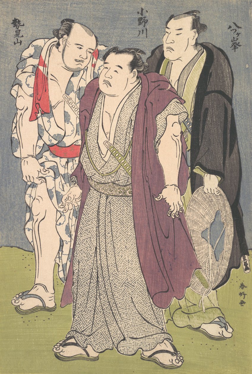 Üç Sumo Güreşçisi: Onogawa, Seimiyama ve Yatsugamine, yak. 1790