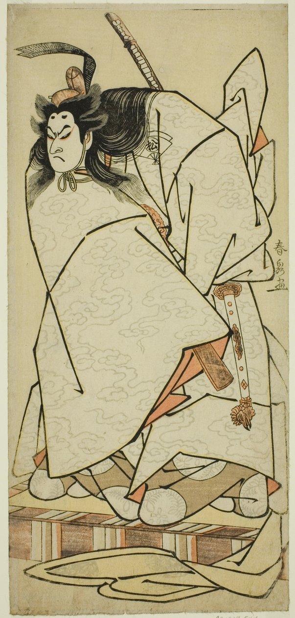 Aktör Onoe Matsusuke I Oyun Kumoi no Hana Yoshino no Wakamusha'da Ashikaga Takauji rolünde, Nakamura Tiyatrosu'nda On Birinci Ayda Gösterilen, 1786 by Katsukawa Shunsen
