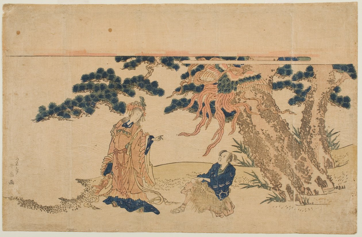 Tüylü Cüppe (Hagoromo) by Katsukawa Shunsen