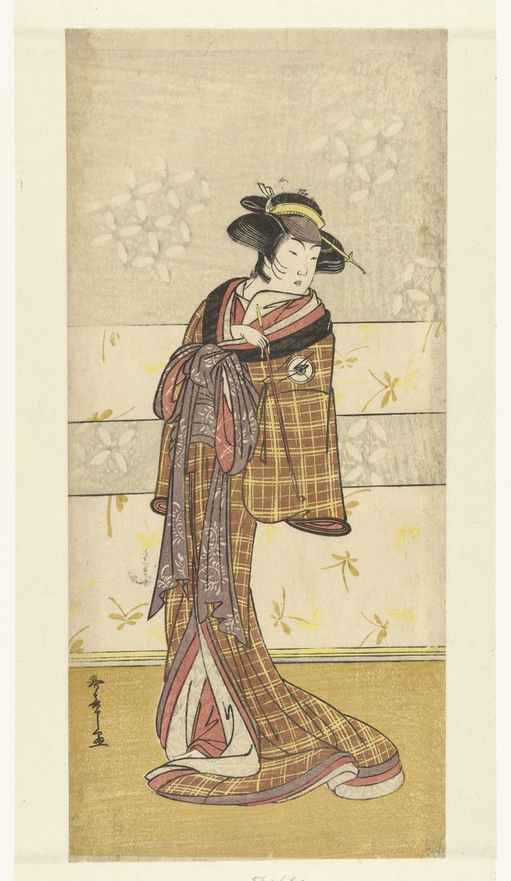 Aktör Iwai Hanshiro IV de rol van fahişesinde by Katsukawa Shunsho