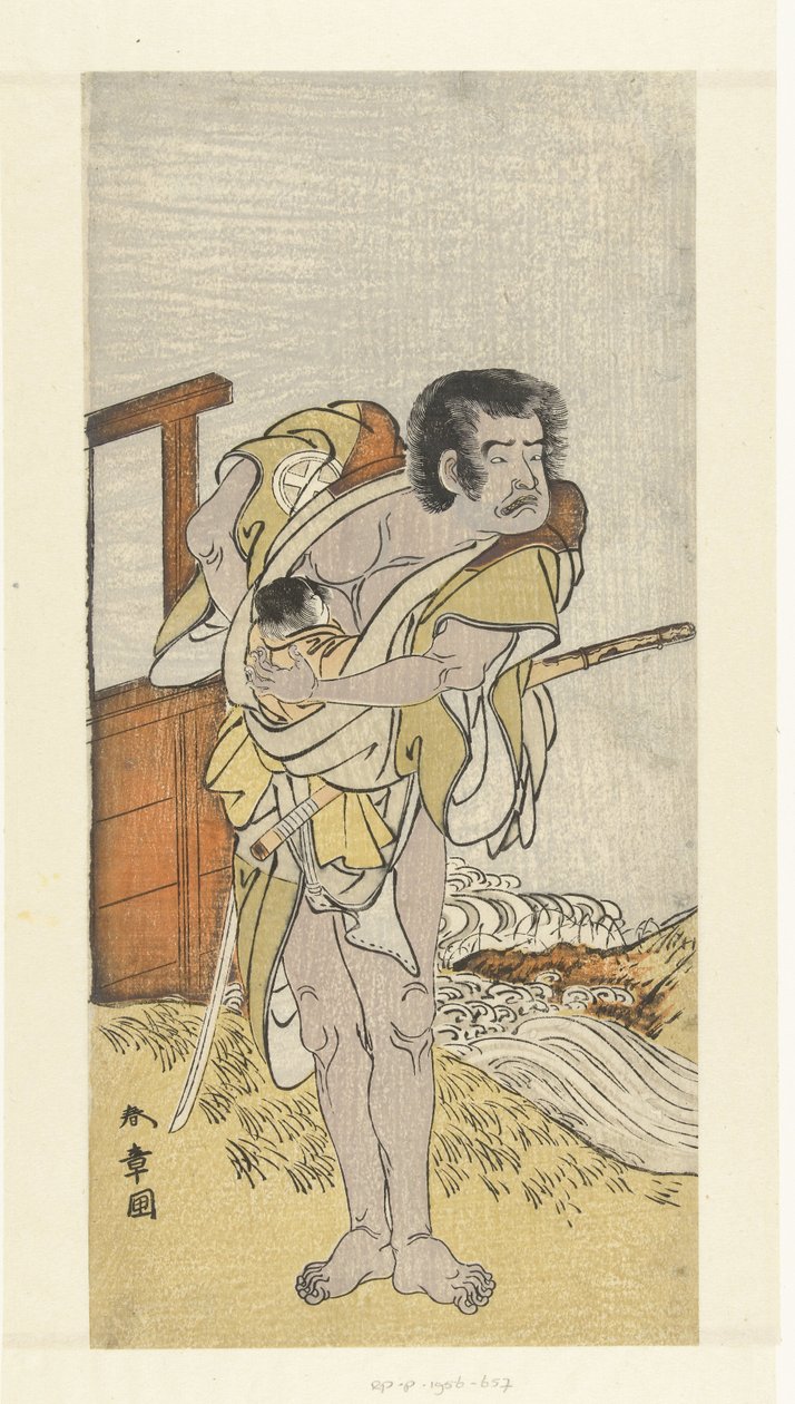 Aktör Otani Hiroemon III nazik bir şekilde tanıştı by Katsukawa Shunsho