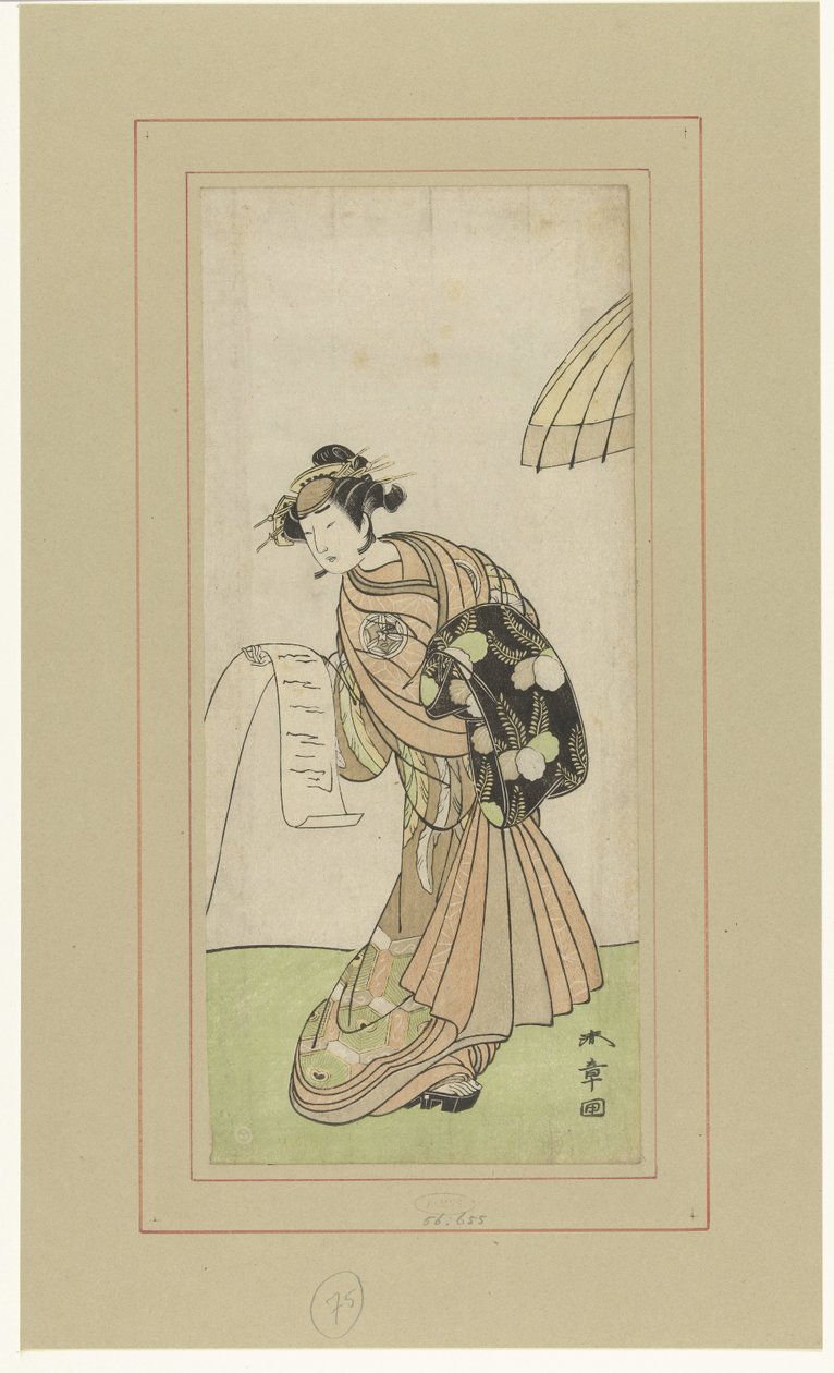 Fahişe Agemaki rolünde Aktör Yamashita Kinsaku II by Katsukawa Shunsho