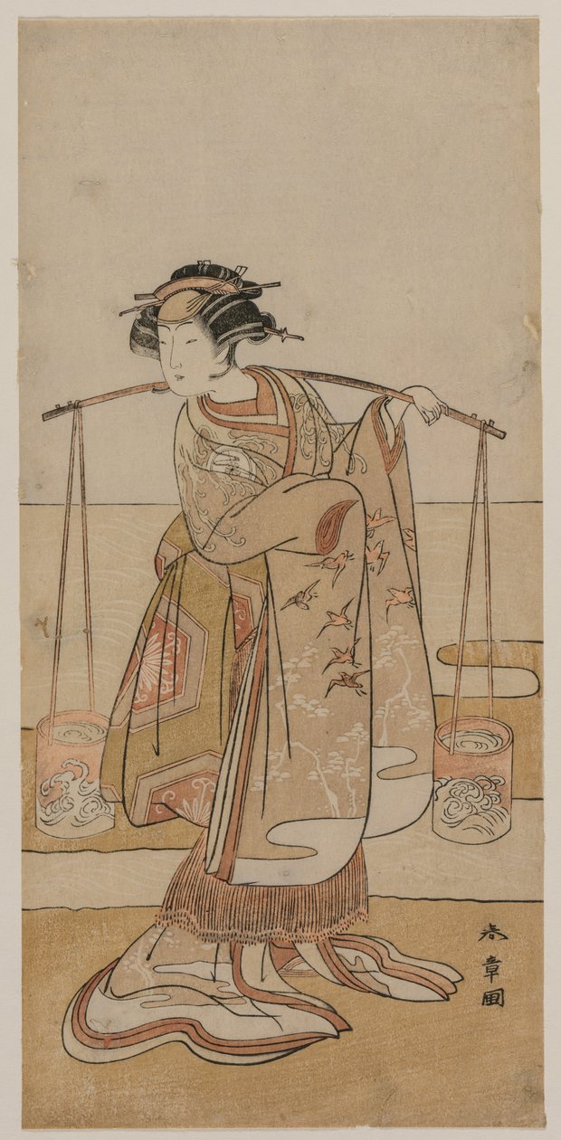 Kutlama versiyonu Beyaz doktor V, Murasame veya Matsukaze olarak by Katsukawa Shunsho