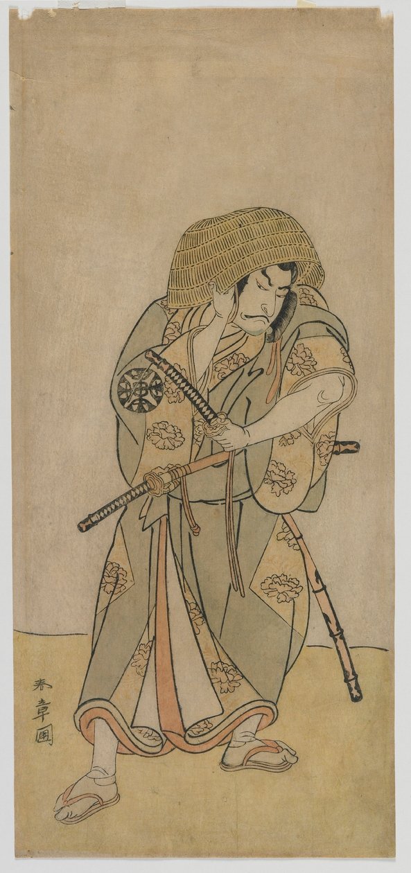 Kabuki Aktörü Nakamura Nakazo I Kılık değiştirmiş bir Samuray olarak, Edo dönemi, 1770