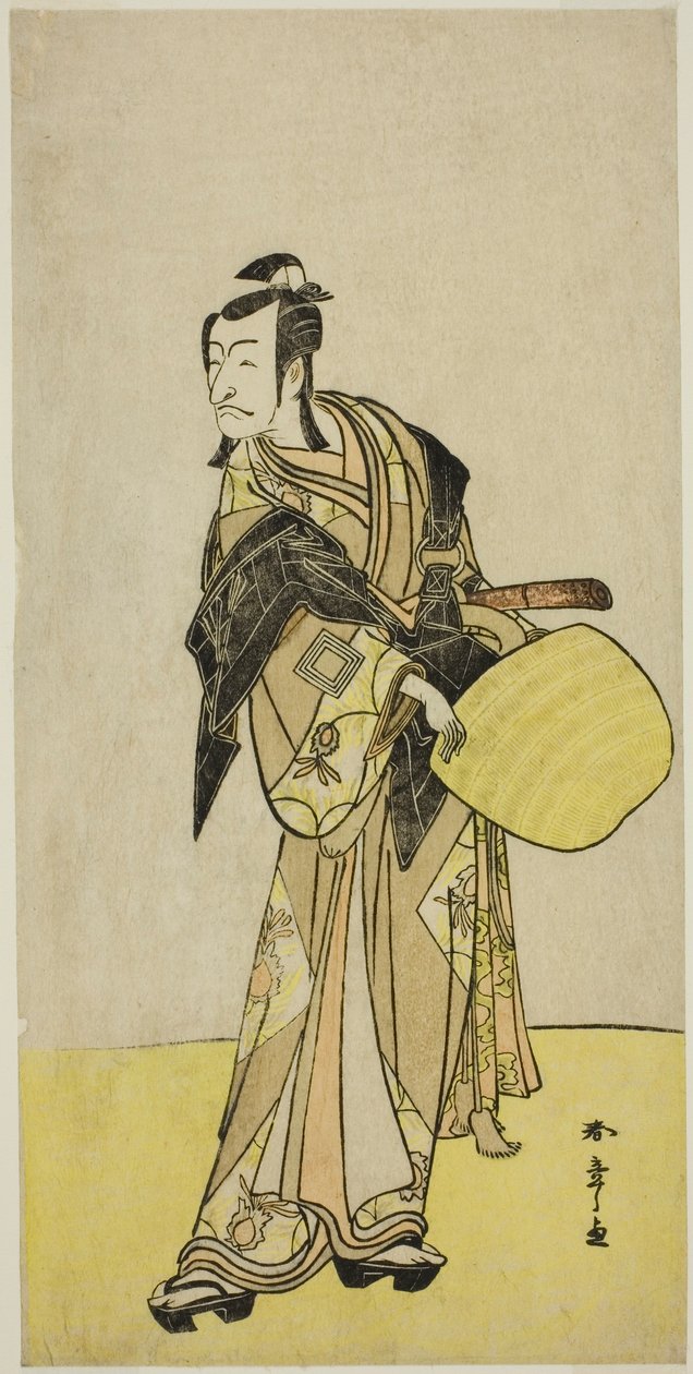 Aktör Ichikawa Danjuro V, "Kanadehon Chushin Nagori no Kura" adlı oyundan Kakogawa Honzo rolünde, Nakamura Tiyatrosu'nda dokuzuncu ayda, 1780'de sahne aldı. by Katsukawa Shunsho