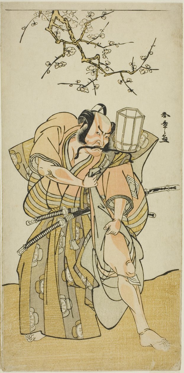 Aktör Ichikawa Danzo IV, Oyun Tarihinin Beşinci Sahnesinde Kamakura no Gongoro Kagemasa rolünde, Nishiki Tsui no Yumitori (Bir Dandyish Brocade: Rakip Savaşçılar), On Birinci Ay
