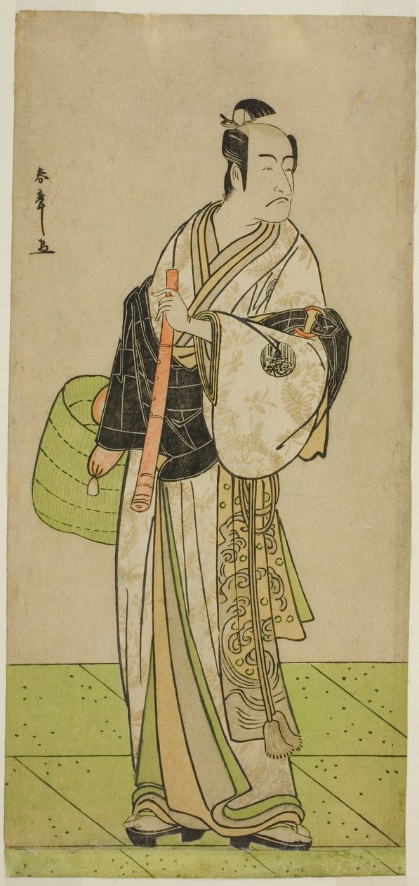 Aktör Ichikawa Ebizo Kudo Suketsune olarak Oyun Waka Murasaki Edokko Soga'da Komuso Kılığında, Ichimura Tiyatrosu'nda İlk Ayda Gösterilen, 1792 by Katsukawa Shunsho