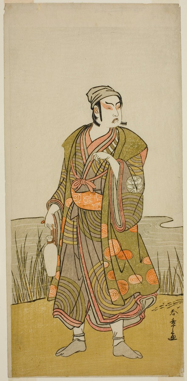 Oyuncu Ichimura Uzaemon IX Oyun Higashiyama Momiji no Kadode'de Potter Tsuchihei rolünde, Dokuzuncu Ayda Ichimura Tiyatrosu'nda Gösterilen, 1778 by Katsukawa Shunsho