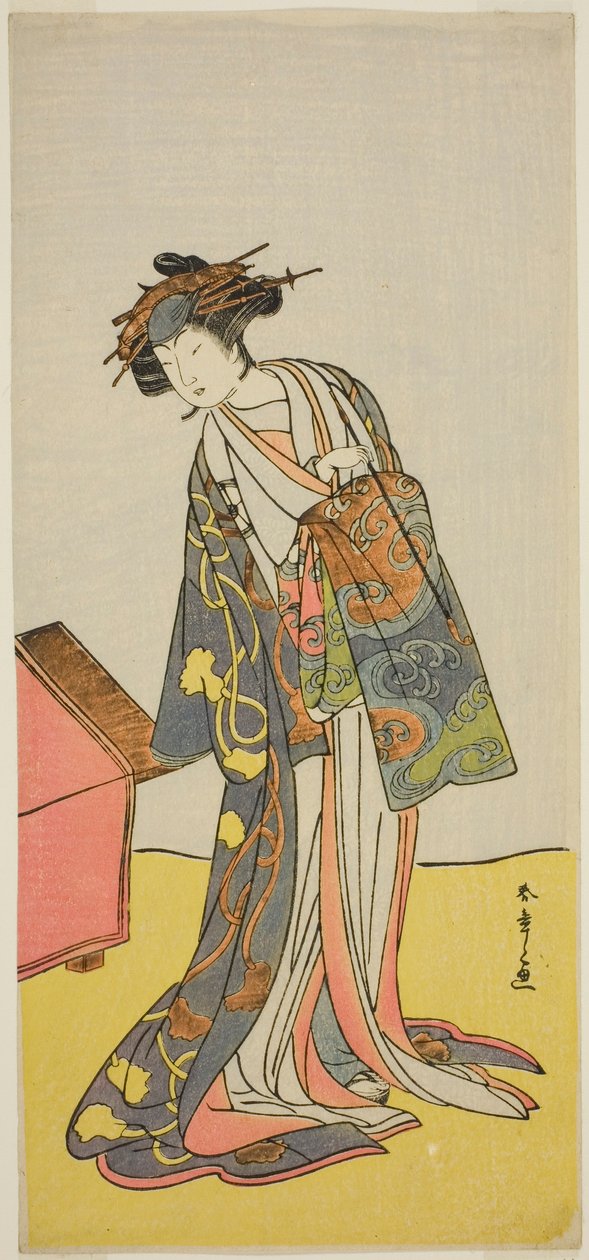Tee c ve r Kutlama versiyonu Beyaz doktor V as Tee okul r El-san Tee Py Sukeroku Yukari no wa Tsuzakura, Performe d Atte Ichimura Tee r üyesi Tetird Gate th, 1776 by Katsukawa Shunsho