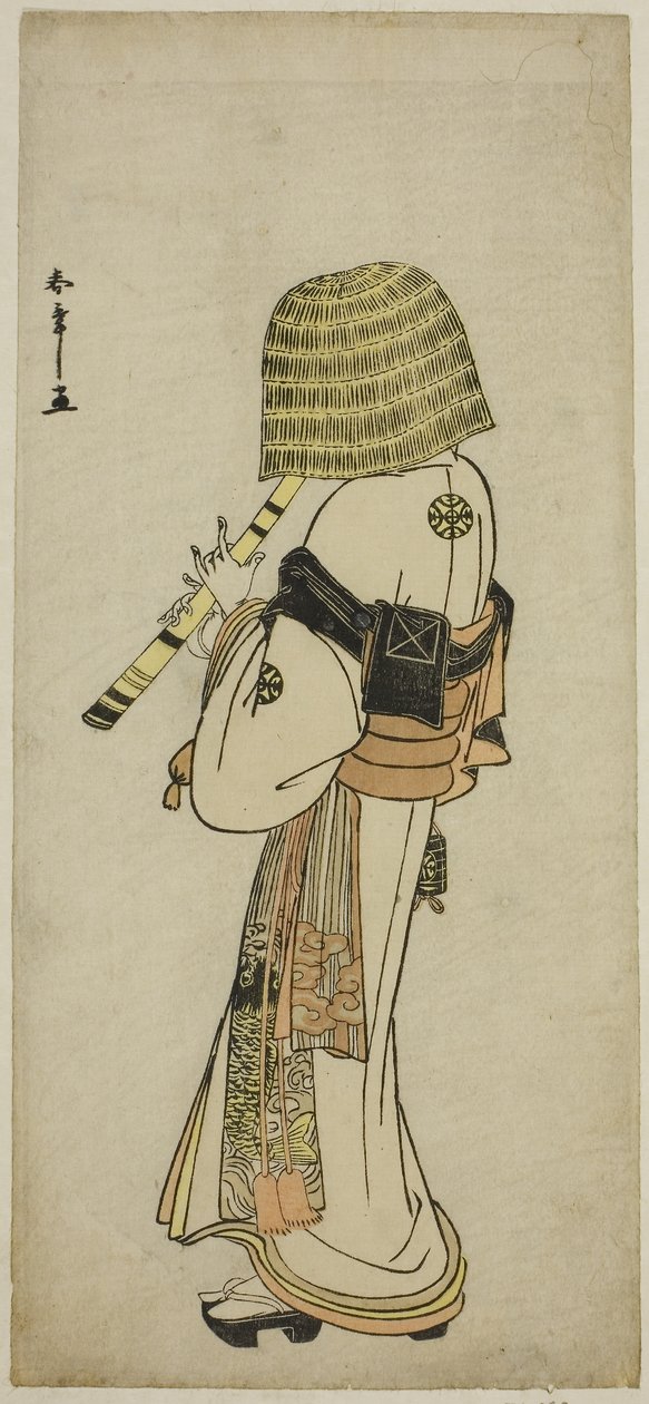 Aktör Nakamura Nakazo I, Play Kanadehon Chushingura'daki Komuso Kıyafetinde Kakogawa Honzo rolünde, c.1783 (renkli tahta baskı; hosoban) by Katsukawa Shunsho