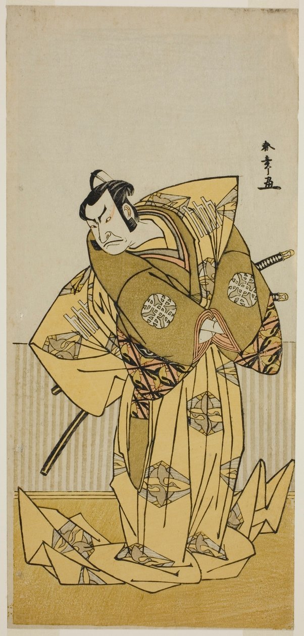 Aktör Nakamura Nakazo I - Kudo Sukestune (?) Oyunda Kokimazete Takao Soga (?), Ichimura Tiyatrosu'nda Gösterilen (?) by Katsukawa Shunsho