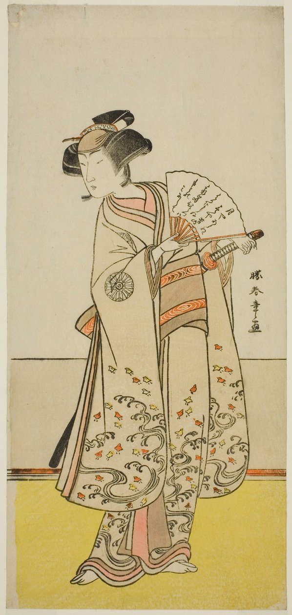 Aktör Nakamura Noshio I, Oyun Shida Yuzuriha Horai Soga'da (?) Oiso no Tora (?) rolünde, Morita Tiyatrosu'nda (?) İlk Ayda Gösterilen, 1775 (?) by Katsukawa Shunsho