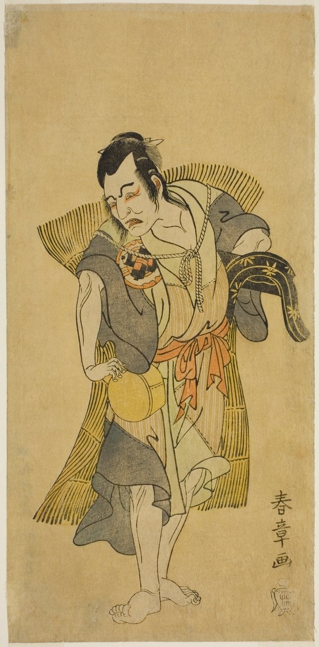 Aktör Nakamura Utaemon I Kudo Suketsune olarak Soga Moyo Aigo no Wakamatsu Oyununda Dilenci Kılığında, Nakamura Tiyatrosu'nda İlk Ayda Gösterilen, 1769 by Katsukawa Shunsho