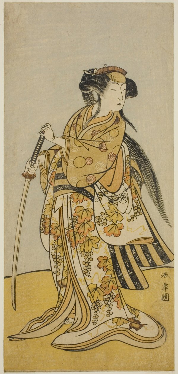 Aktör Onoe Tamizo I Oyun Shusse Taiheiki'de Kureha (?) rolünde, Nakamura Tiyatrosu'nda (?) Sekizinci Ayda Gösterilen, 1775 (?) by Katsukawa Shunsho
