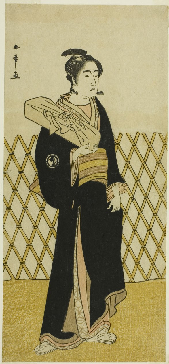 Aktör Sawamura Sojuro III, Oyun Shida Choja-bashira'da Kuaför Jirokichi rolünde, Nakamura Tiyatrosu'nda Sekizinci Ayda Gösterilen, 1781 by Katsukawa Shunsho
